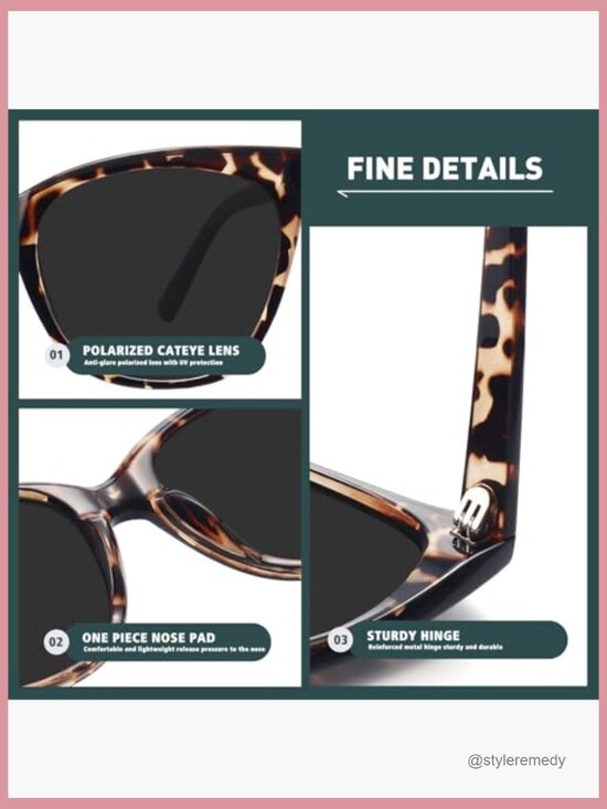 Polarized Cat Eye Sunglasses with Composite Frame main image 3